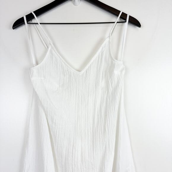 NWT Aerie Gauze Midi Tank White Dress Flowy Side Slits - M - Picture 2 of 9